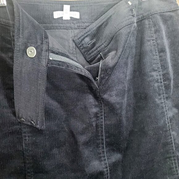 EILEEN FISHER Womens Skirt SZ M Corduroy Short Stretchy‎ Black Academia Minimal - Picture 6 of 7
